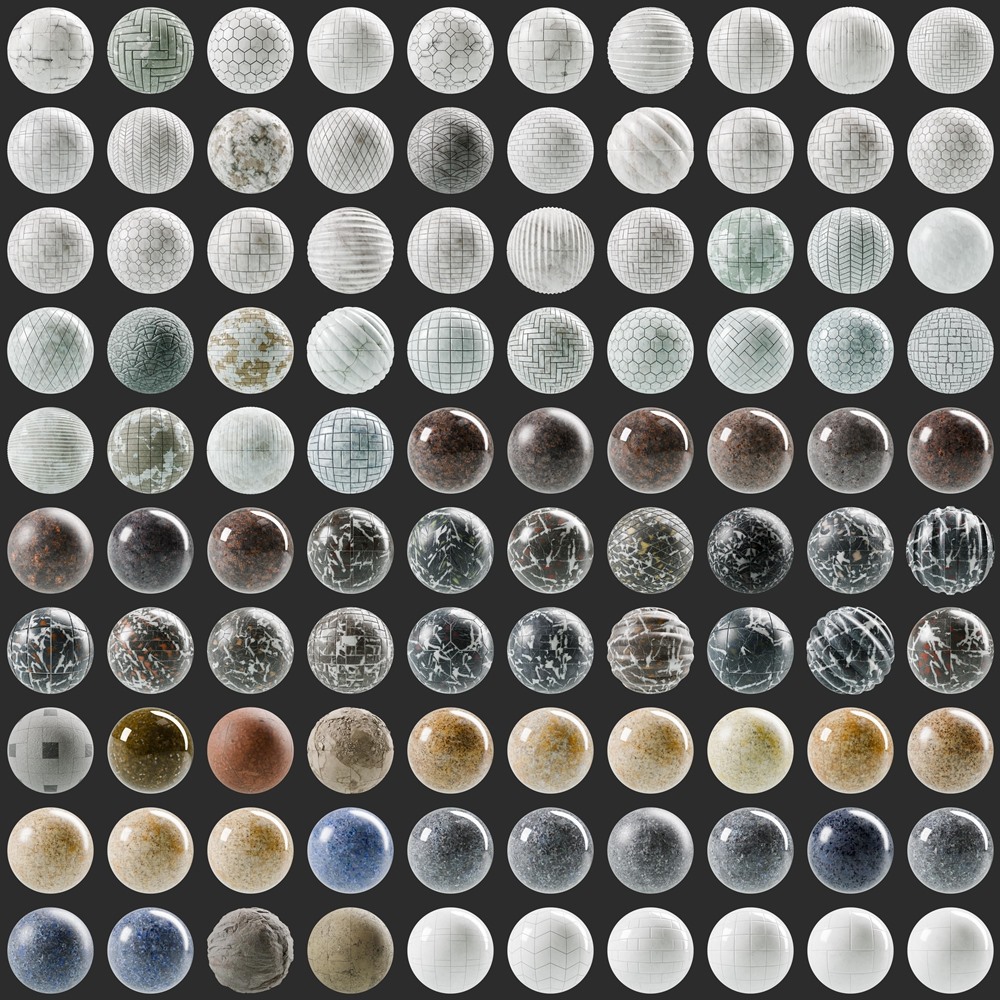 700+ SBSAR 大理石花岗岩材质预设 Substances Marble - Granite