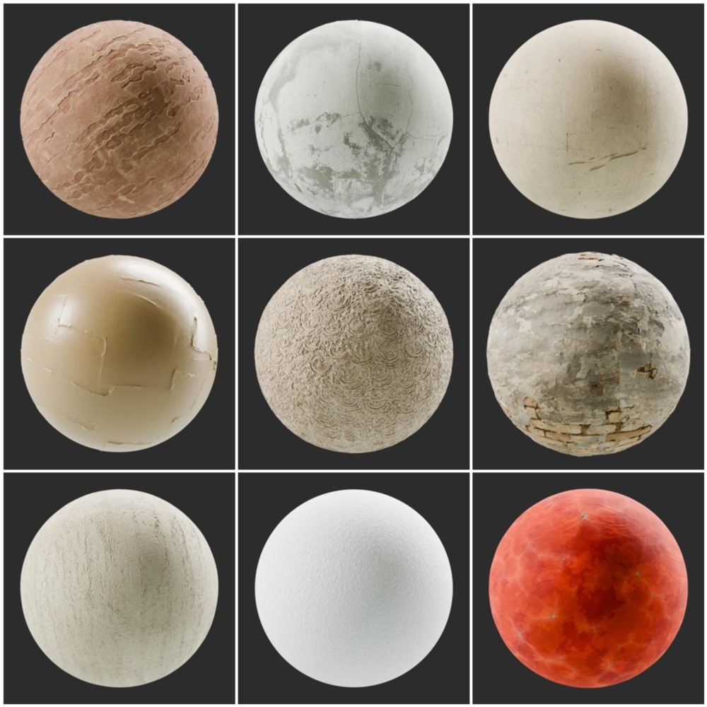 120+ SBSAR 石膏材质预设 Substances Plaster Materials