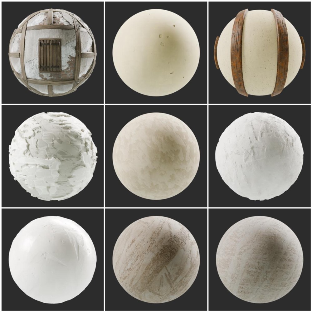 120+ SBSAR 石膏材质预设 Substances Plaster Materials