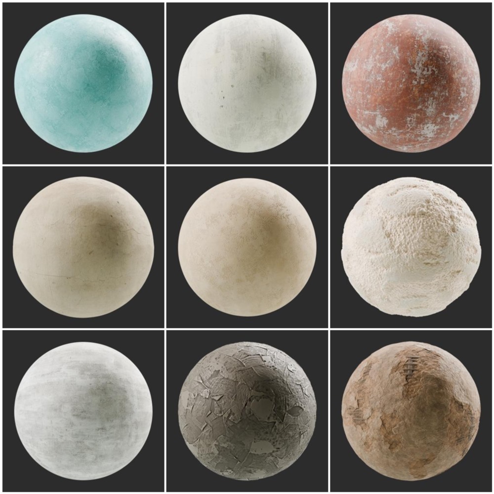 120+ SBSAR 石膏材质预设 Substances Plaster Materials