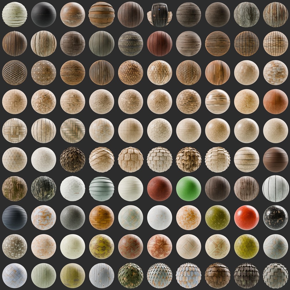 1600+ SBSAR 木材木地板材质预设 Substances Wood Materials