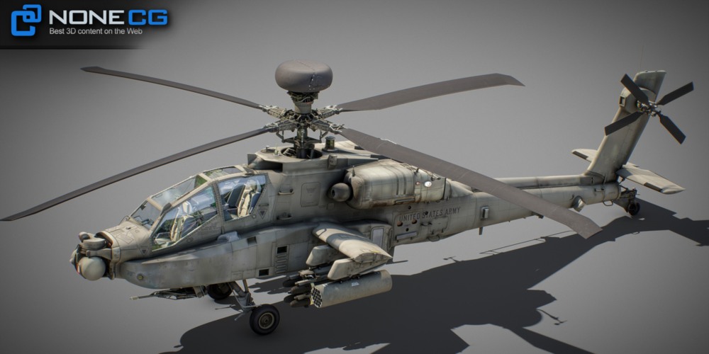 Ah-64D 阿帕奇长弓直升机带驾驶舱 3D 模型