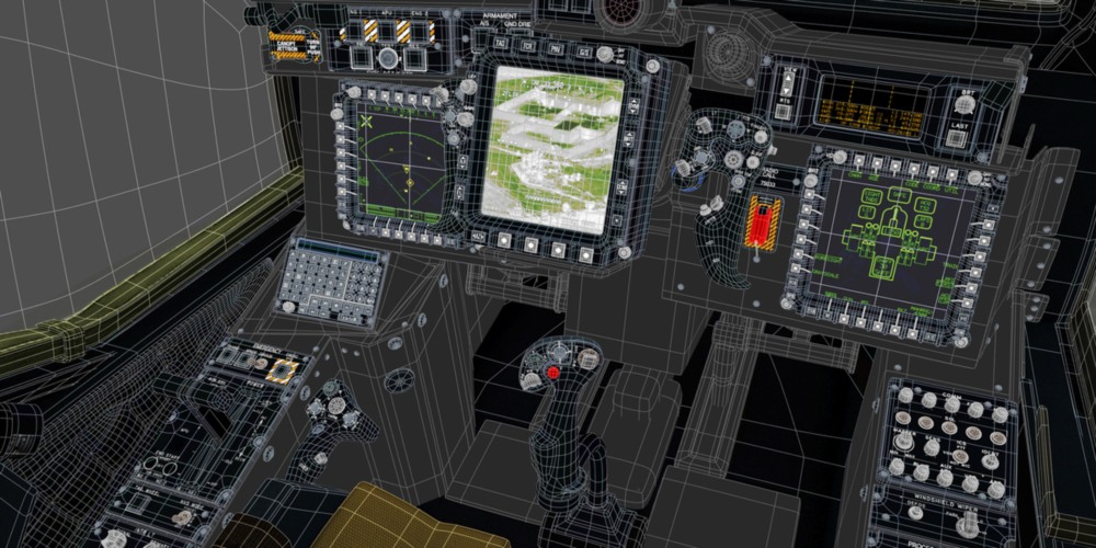 Ah-64D 阿帕奇长弓直升机带驾驶舱 3D 模型