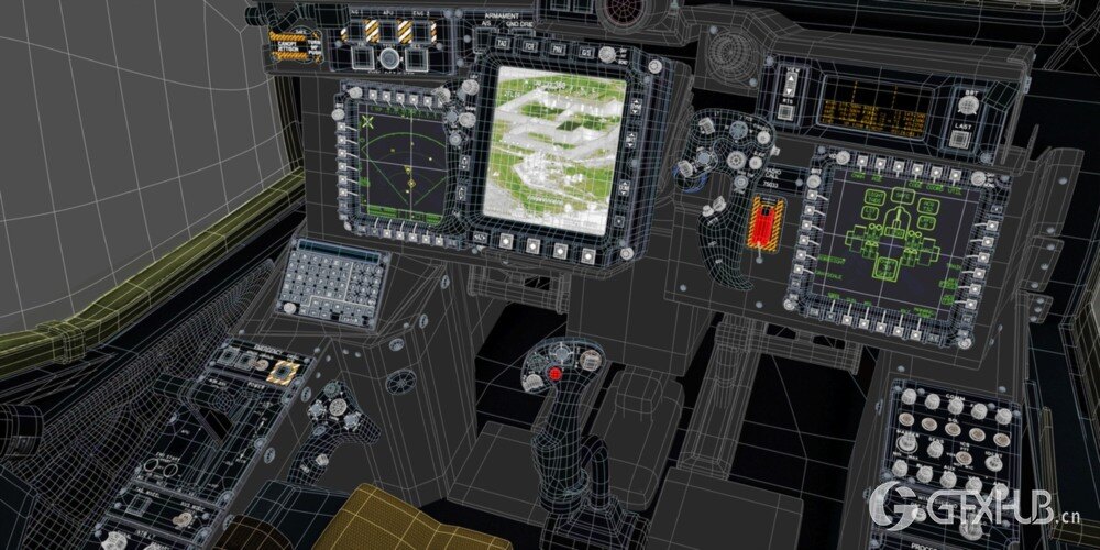 Ah-64D 阿帕奇长弓直升机带驾驶舱 3D 模型