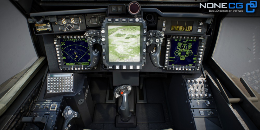 Ah-64D 阿帕奇长弓直升机带驾驶舱 3D 模型