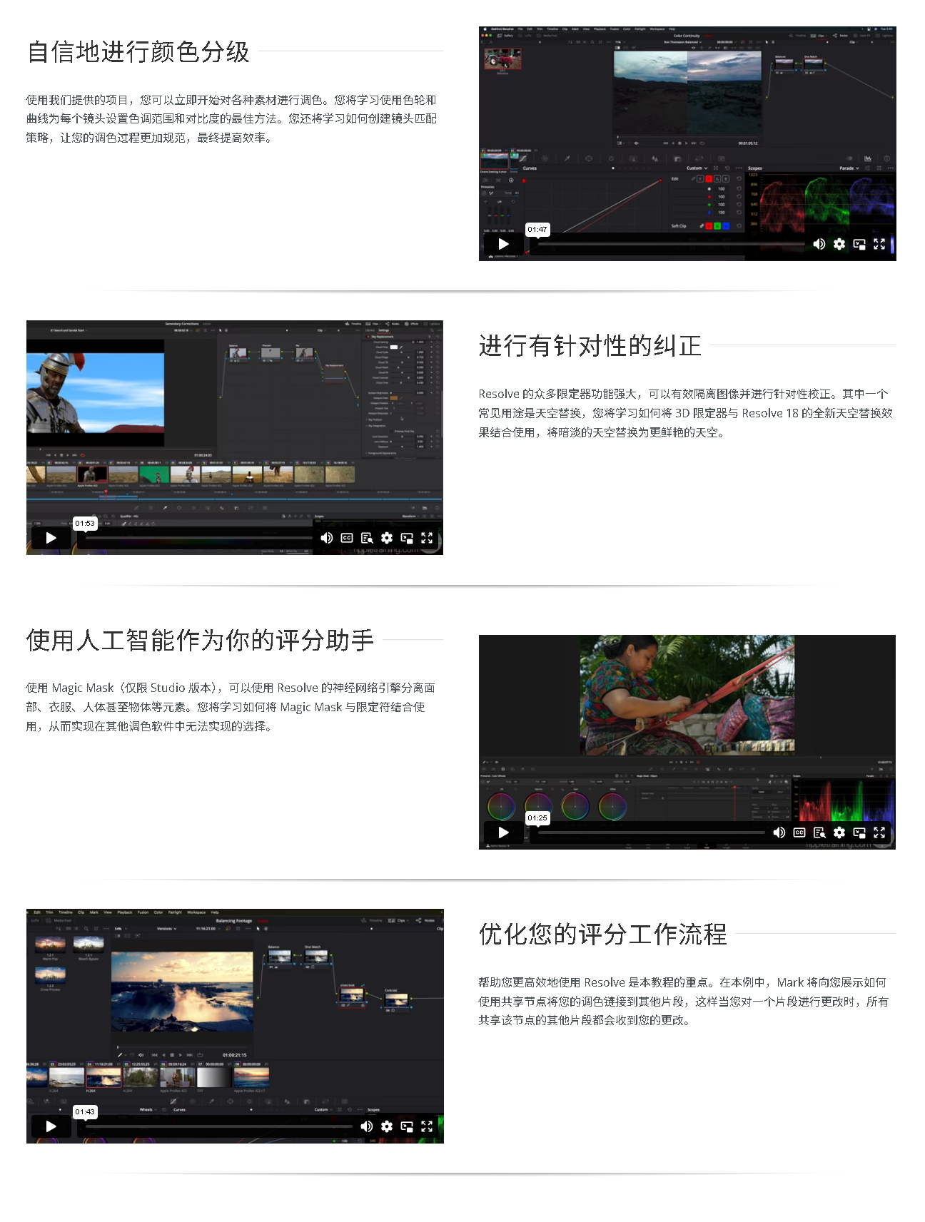 【中文字幕】达芬奇高级调色功能教程 Advanced Color Grading in DaVinci Resolve