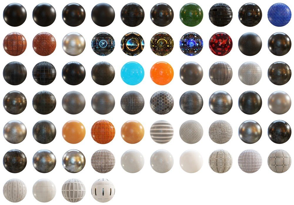 科幻空间站内部场景3D模型+PBR 材质 CGAxis – Space Station Interior Kitbash Bundle