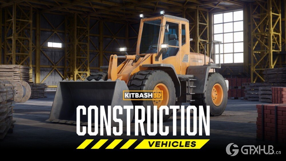 工程车辆3D模型 KitBash3D - Construction Vehicles