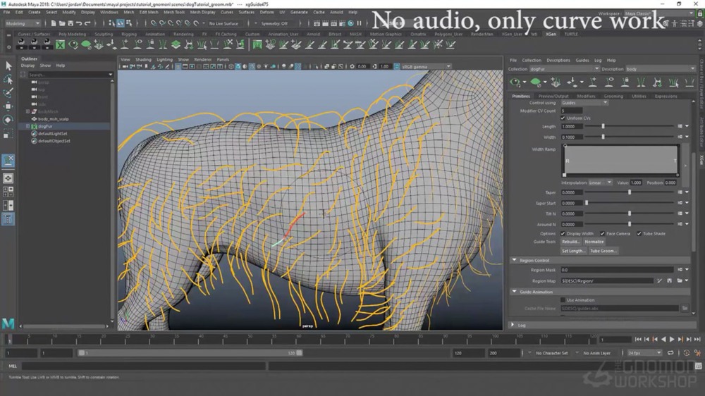 【中文字幕】Maya、XGen 狗真实毛发制作全流程教程