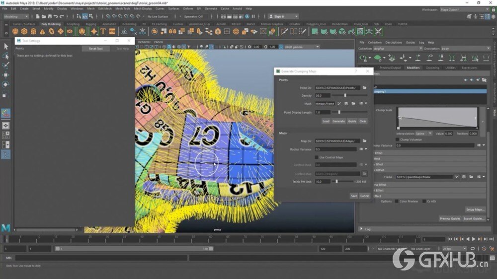 【中文字幕】Maya、XGen 狗真实毛发制作全流程教程
