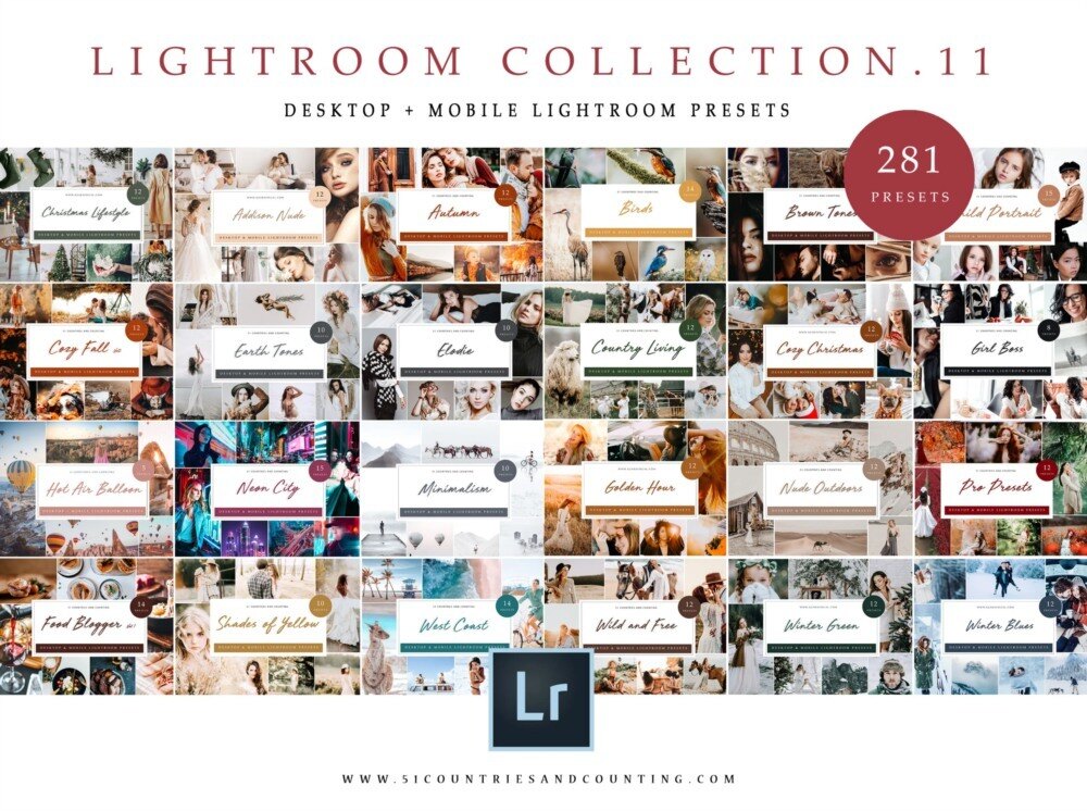 BUNDLE 11 - 281 x Lightroom Presets for Desktop - 24 Packs