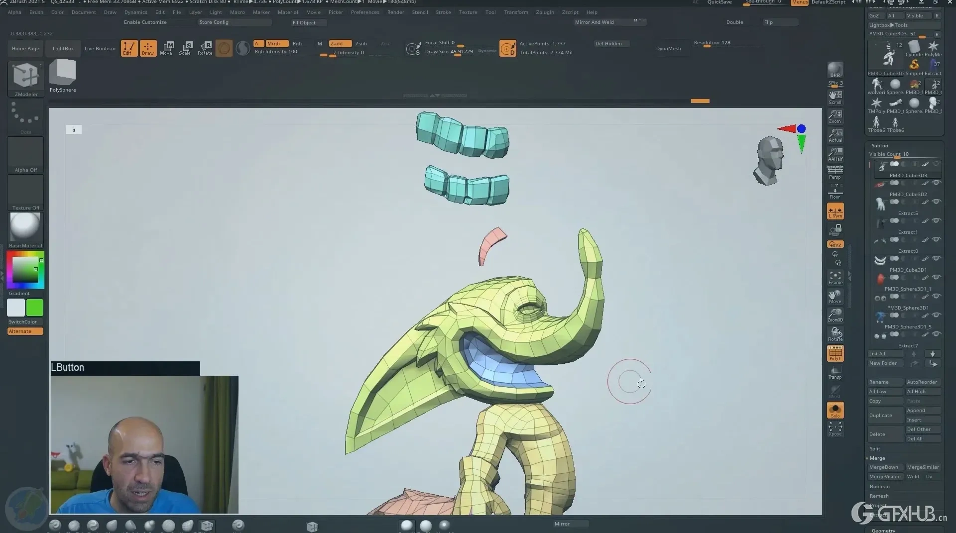 【中文字幕】Zbrush-Blender-Substance Painter 适合绝对初学者的完整 3D 游戏角色教程