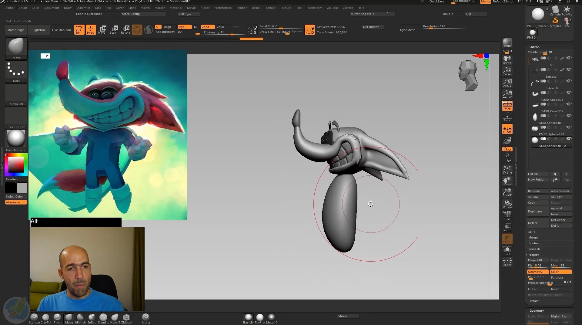 【中文字幕】Zbrush-Blender-Substance Painter 适合绝对初学者的完整 3D 游戏角色教程