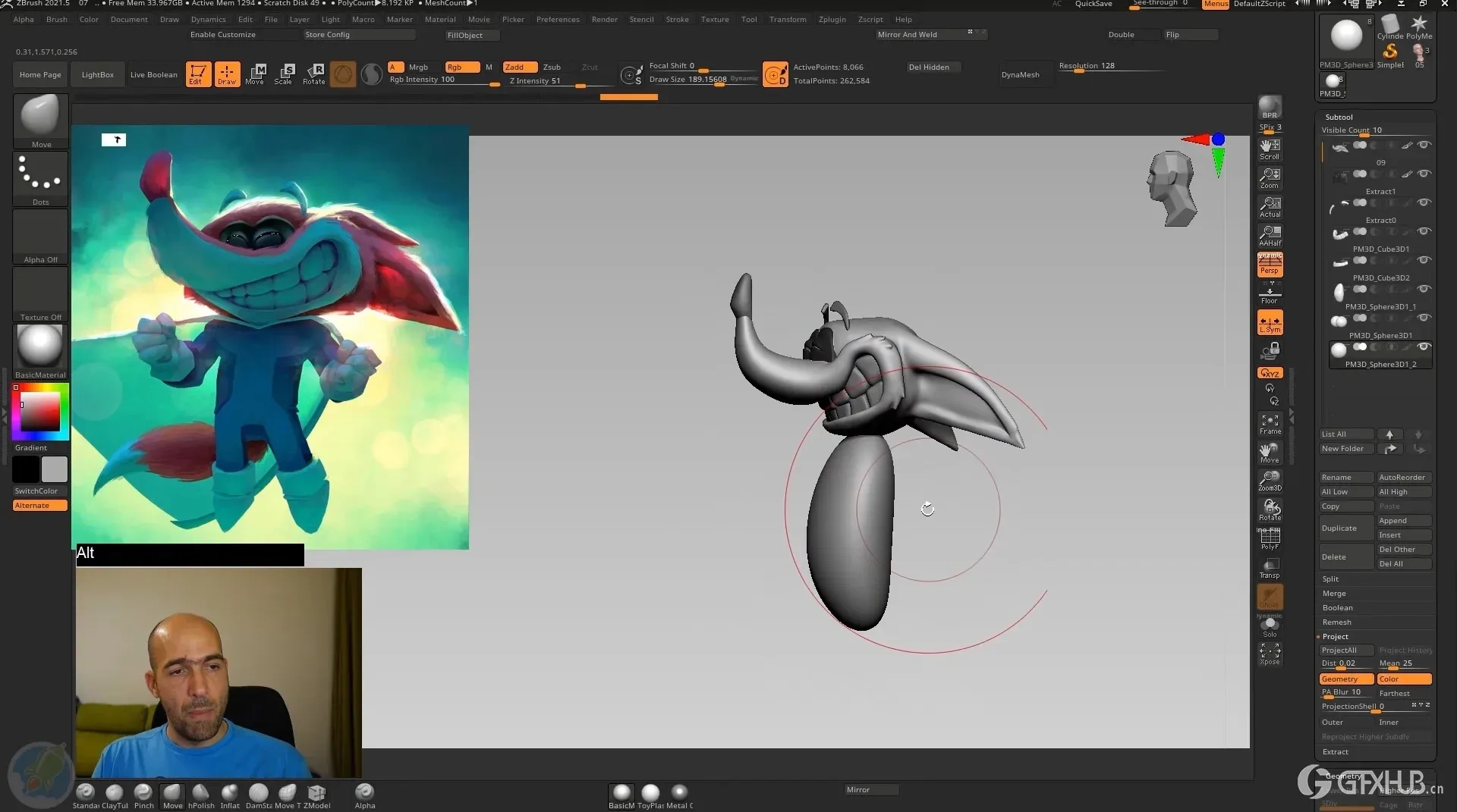 【中文字幕】Zbrush-Blender-Substance Painter 适合绝对初学者的完整 3D 游戏角色教程