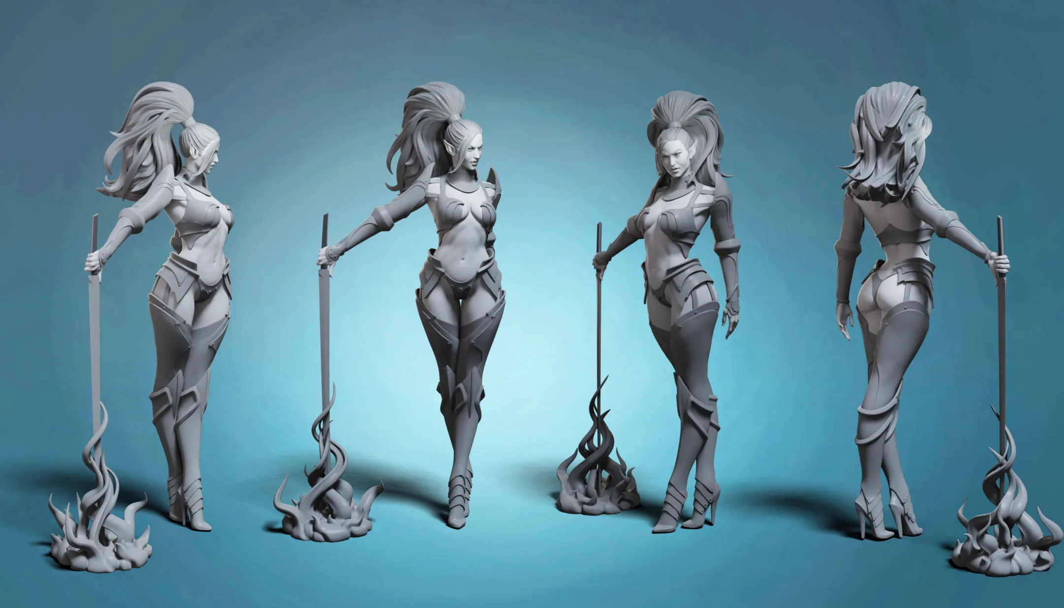 【中文字幕】Blender 风格化头发女性装甲 3D 角色制作教程