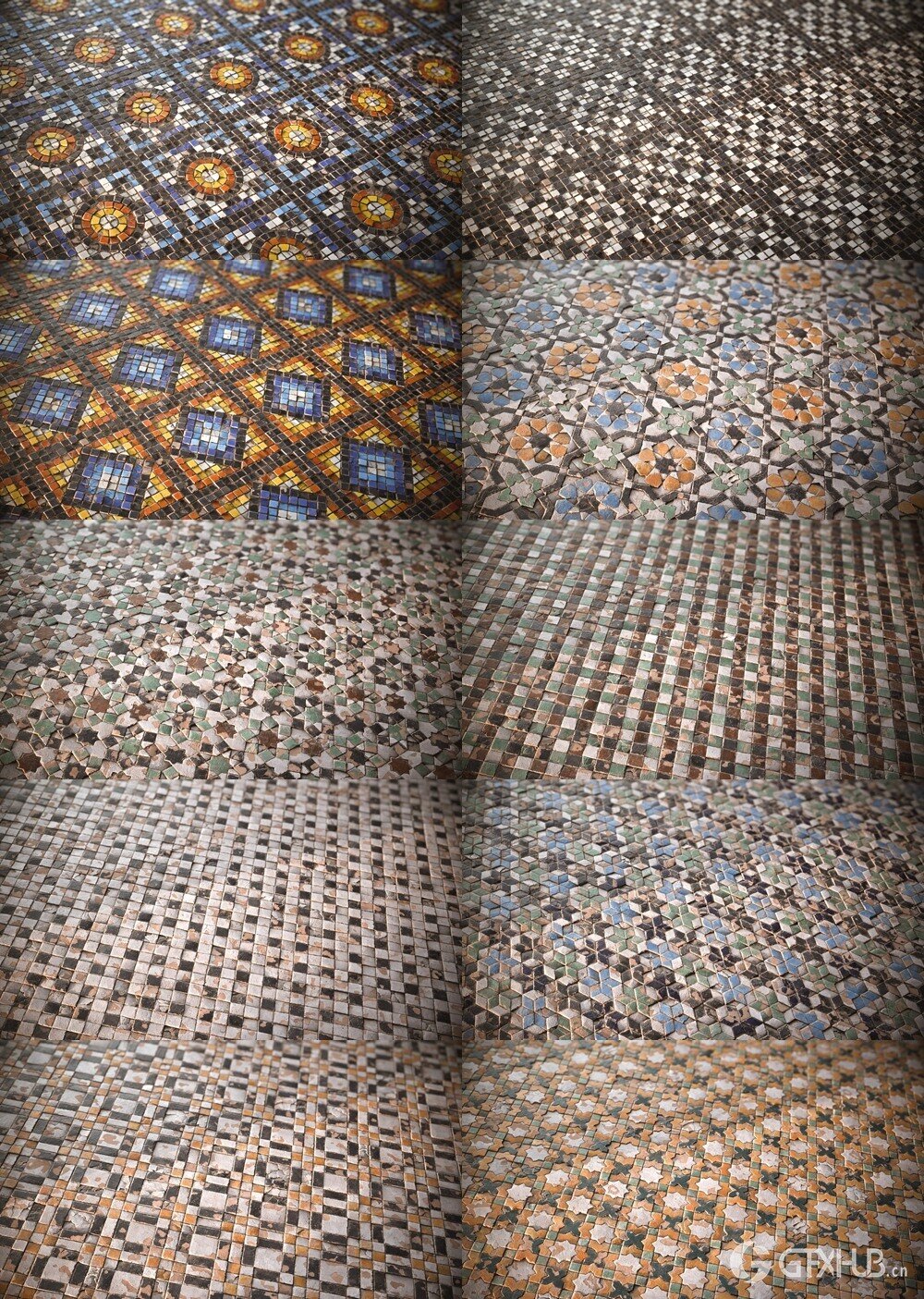 50 种瓷砖 SBSR 材质+贴图 - 数千种变化 50 Tile Materials - Thousands of Variations PNG