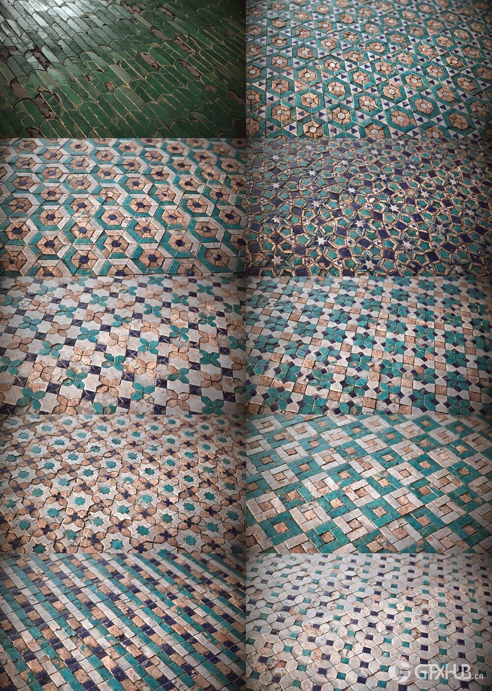 50 种瓷砖 SBSR 材质+贴图 - 数千种变化 50 Tile Materials - Thousands of Variations PNG