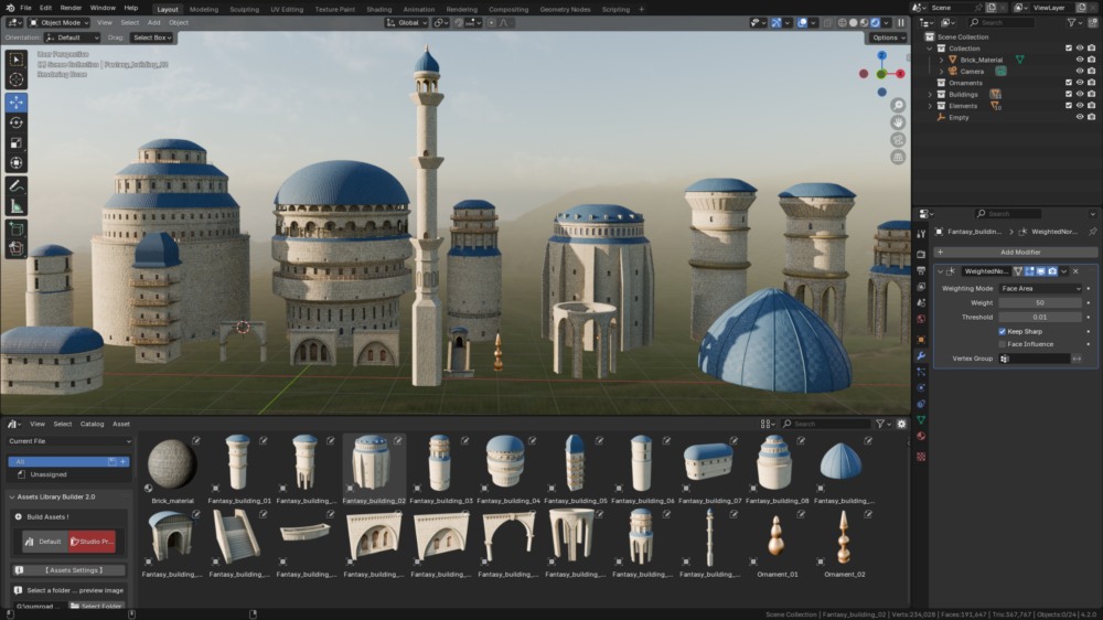 中世纪奇幻建筑 3D 模型 Fantasy Buildings Pack