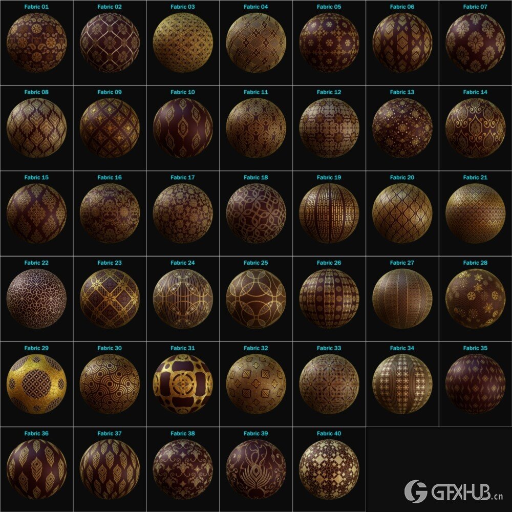 40 款可平铺蕾丝面料贴图材质 皇家图案 – VOL 01