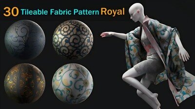 30 款可平铺蕾丝面料贴图材质 皇家图案 – VOL 02