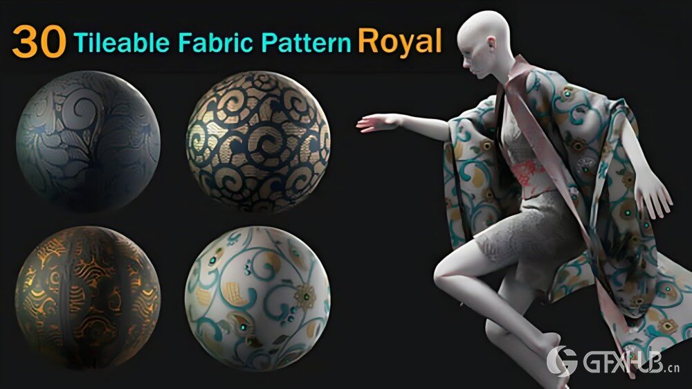 30 款可平铺蕾丝面料贴图材质 皇家图案 - VOL 02