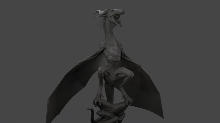 ZBrush 雕刻高度详细的龙全流程教程 Sculpting a dragon with zbrush