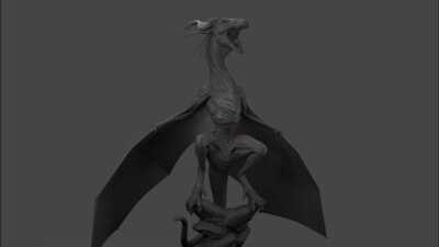 ZBrush 雕刻高度详细的龙全流程教程 Sculpting a dragon with zbrush
