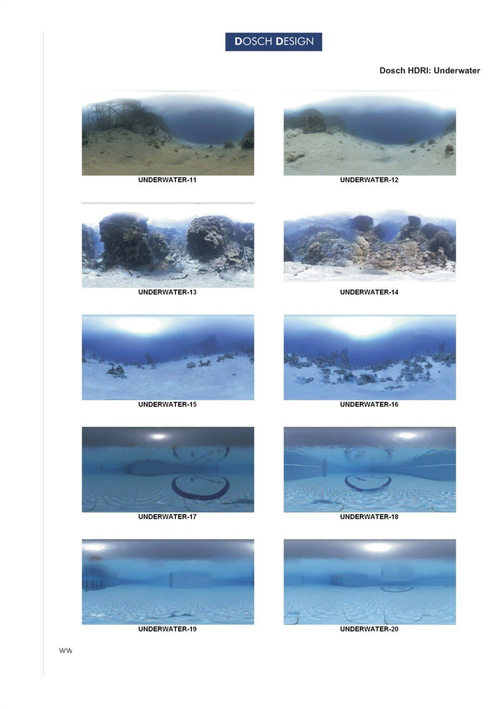 20组海底世界水下场景 HDR 贴图 Dosch HDRI - Underwater