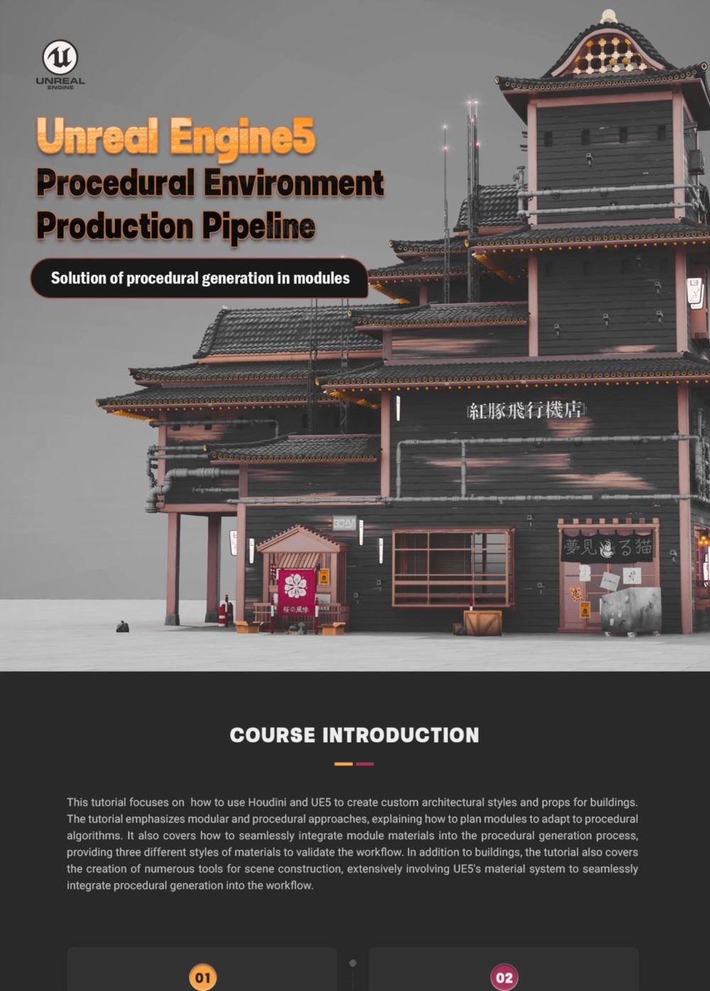 虚幻引擎5 程序环境制作流程教程 Unreal Engine 5 Procedural Environment Production Pipeline