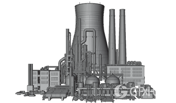 工业废墟工厂腐朽组件工业套件资产 Blend 模型