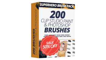 适用于CLIP STUDIO PAINT & PHOTOSHOP的超级英雄画笔包