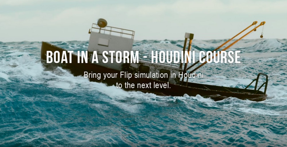 【中文字幕】Houdini 流体模拟课程暴风雨中的船 CGCircuit – The Boat in a Storm