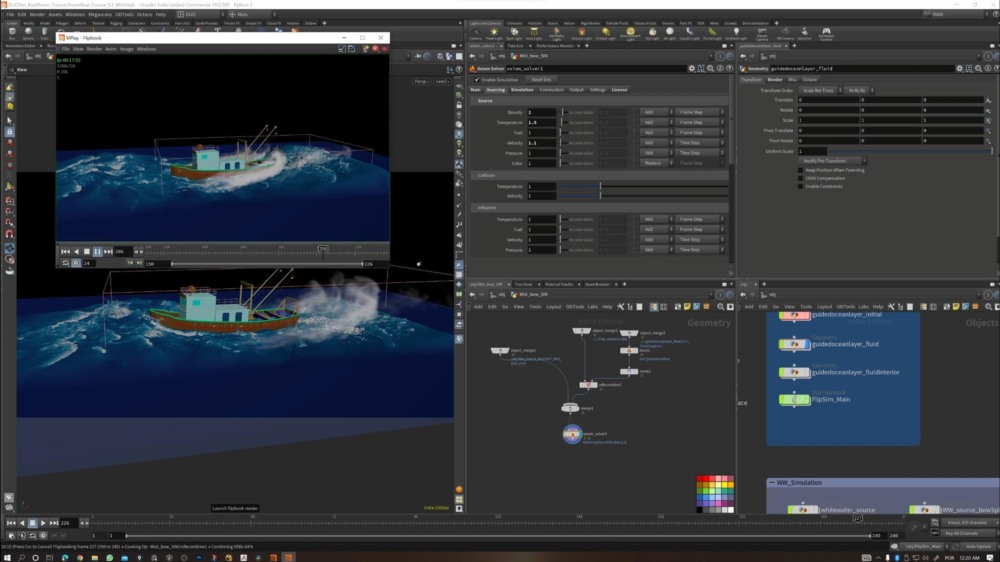 【中文字幕】Houdini 流体模拟课程暴风雨中的船 CGCircuit - The Boat in a Storm