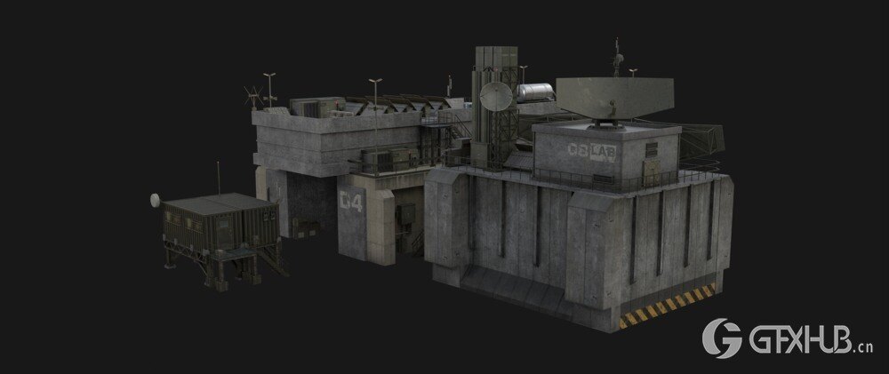 Blender 军事基地战争物资3D模型资产预设 GT Grid Armada Military Base