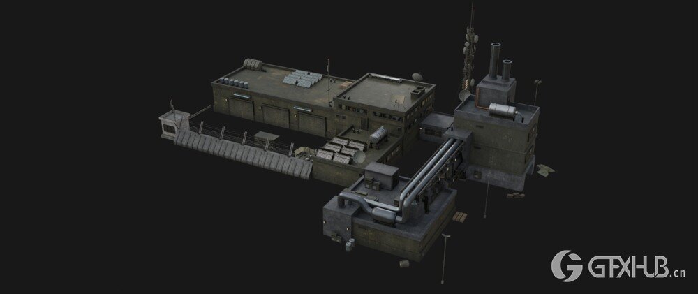 Blender 军事基地战争物资3D模型资产预设 GT Grid Armada Military Base