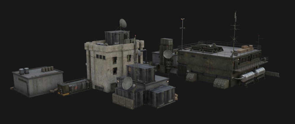Blender 军事基地战争物资3D模型资产预设 GT Grid Armada Military Base