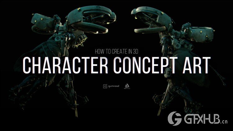 Blender+PS 创作 3D 角色概念艺术教程 How to Create in 3D Character Concept Art