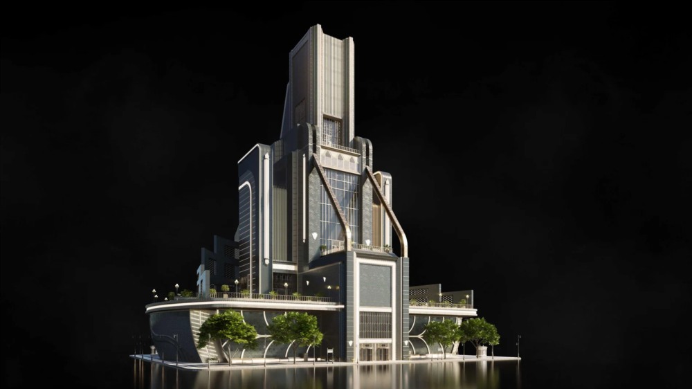 Blender 黑色未来主义高层建筑3D模型 KitBash3D - Noir Futurism