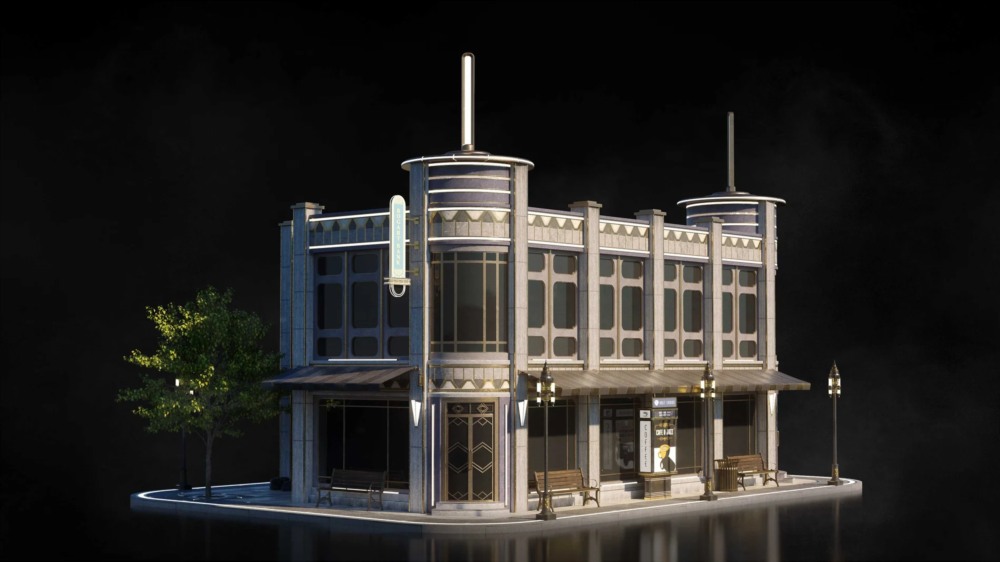 Blender 黑色未来主义高层建筑3D模型 KitBash3D - Noir Futurism