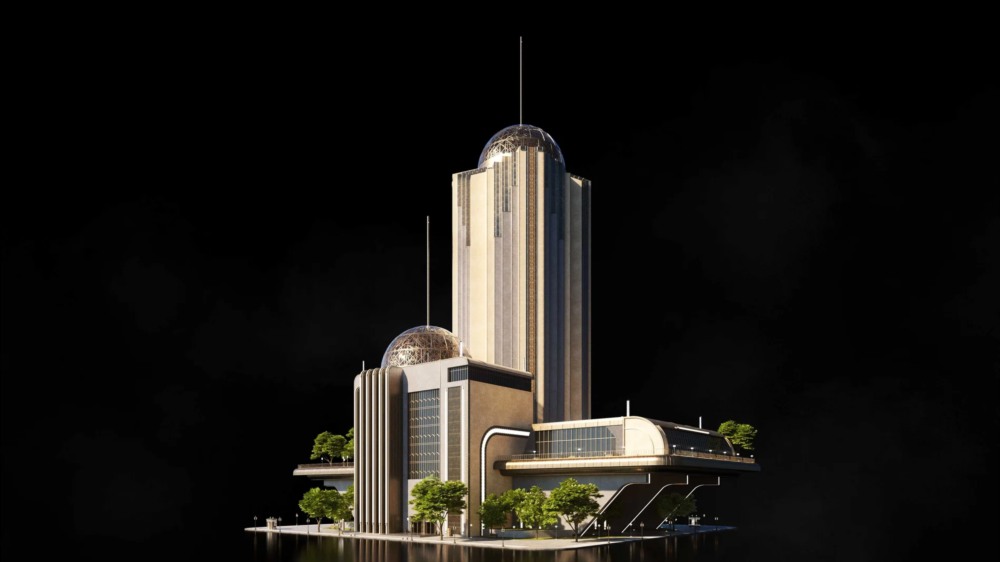 Blender 黑色未来主义高层建筑3D模型 KitBash3D - Noir Futurism
