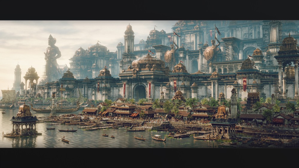 印度朱罗王朝风格建筑环境场景3D模型 Artstation - Chola Nadu Kitbash Set