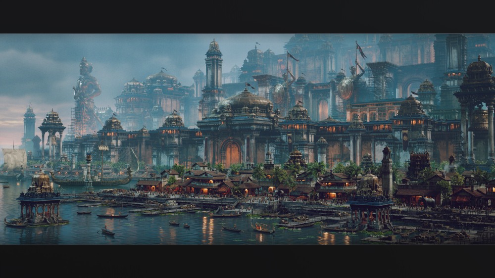 印度朱罗王朝风格建筑环境场景3D模型 Artstation - Chola Nadu Kitbash Set