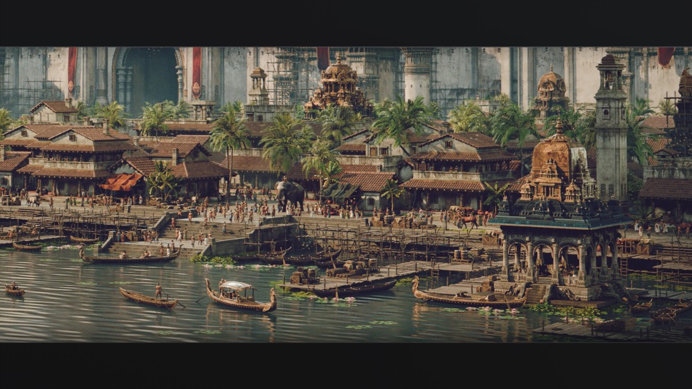 印度朱罗王朝风格建筑环境场景3D模型 Artstation - Chola Nadu Kitbash Set