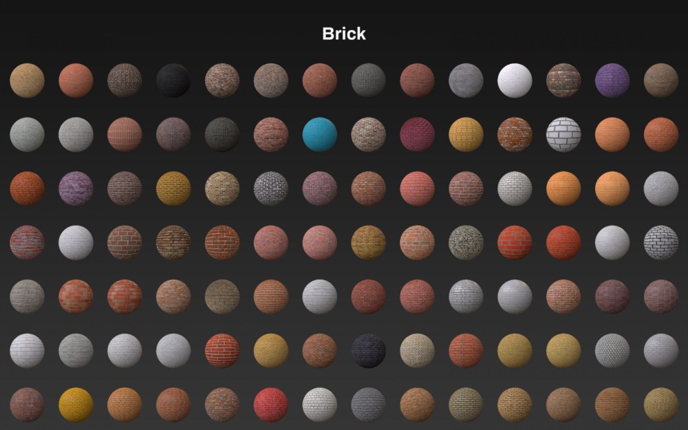 适用于 C4D 的 Arnold 砖墙材质预设 Arnold Brick Materials Pack for Cinema 4D