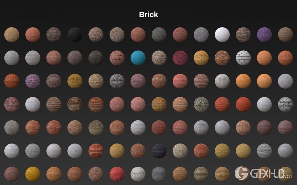 适用于 C4D 的 Arnold 砖墙材质预设 Arnold Brick Materials Pack for Cinema 4D