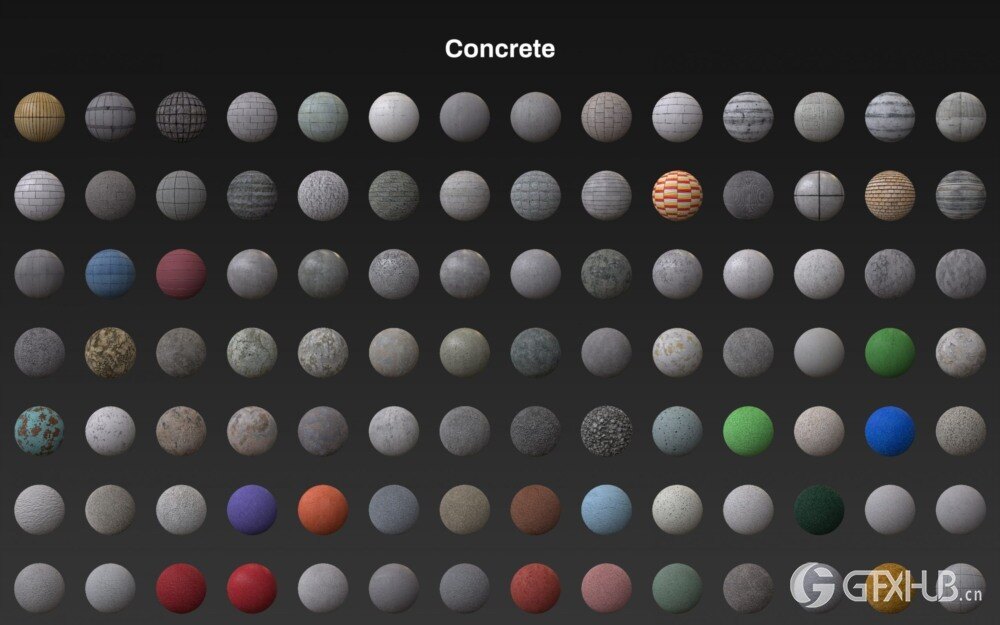 适用于 C4D 的 Arnold 混凝土材质预设 Arnold Concrete Materials Pack for Cinema 4D