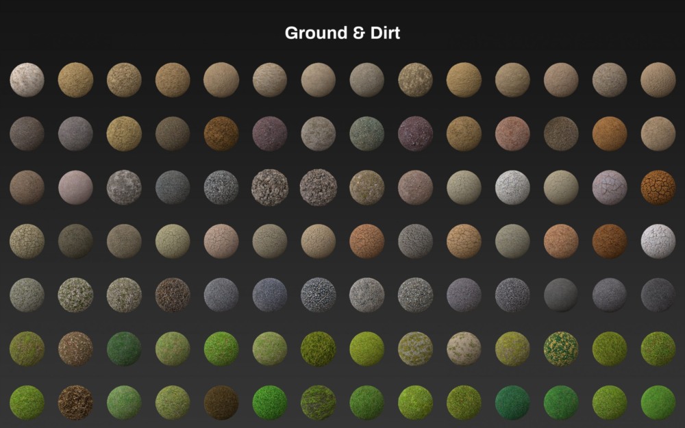 适用于 C4D 的 Arnold 地面和泥土材质预设 Arnold Ground and Dirt Materials Pack for C4D