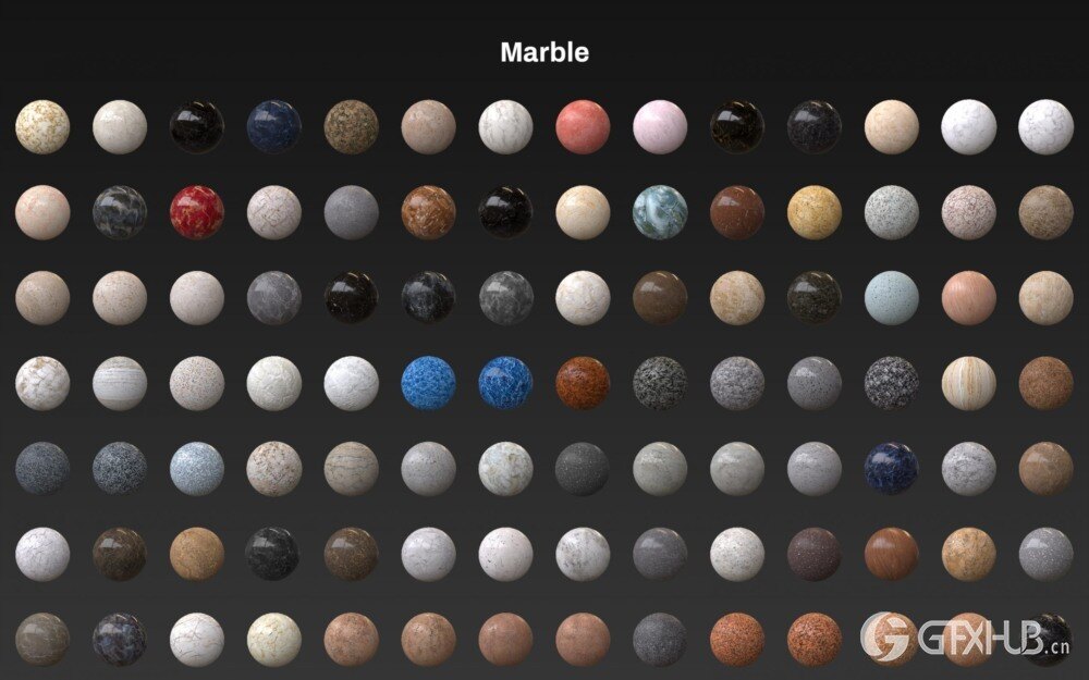 适用于 C4D 的 Arnold 大理石材质预设 Arnold Marble Materials Pack for Cinema 4D