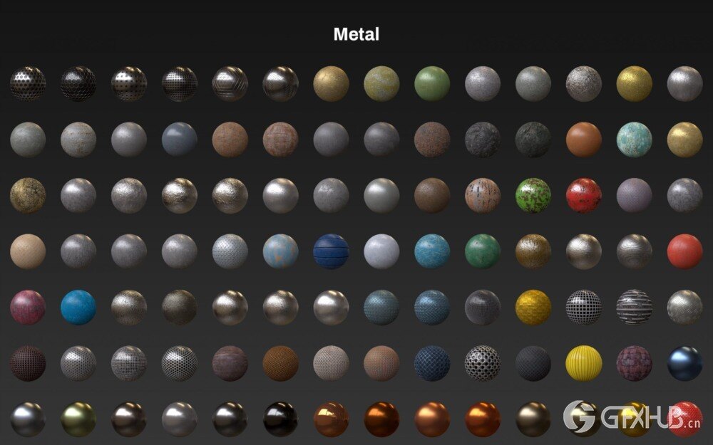适用于 C4D 的 Arnold 金属材质预设 Arnold Metal Materials Pack for C4D