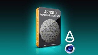 适用于 C4D 的 Arnold 道路和人行道材质预设 Arnold Road and Pavement Materials Pack for C4D